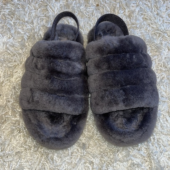 Gray/Purple with Gold detail Fluff Yeah UGGs. - Picture 2 of 6